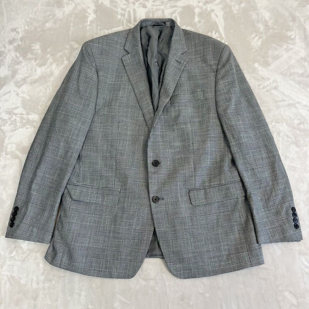 Ralph Lauren Sport Coat Mens 43R Gray Glen‎ Plaid Blazer Jacket Old Money Preppy